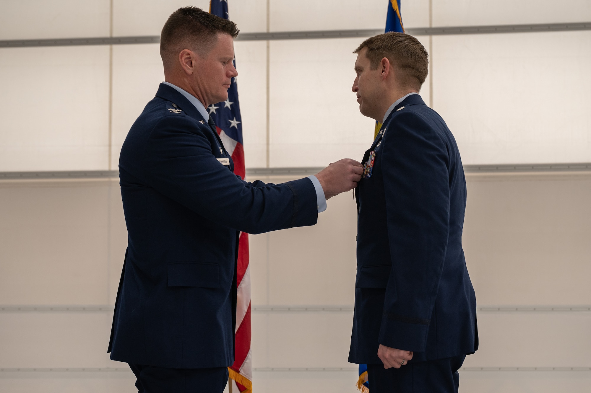 Photo of Lt. Col. Abraham Lehmann receiving a decoration during the 354th OSS change of command.