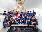 The USCGC Oliver Henry (WPC 1140) crew take a moment for a photo with members of the Sea Patrol on Feb. 22, 2024, in Majuro, Republic of the Marshall Islands. Underway in support of Operation Blue Pacific, the cutter crew showcased the effectiveness of the U.S. and RMI maritime bilateral agreement, conducting a shared patrol with shipriders emphasizing collaborative efforts in maritime safety, security, and stewardship in terms of resource protection. (U.S. Coast Guard photo)