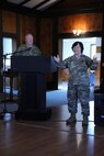 Brig. Gen. Laura McHugh, right, Deputy Adjutant General - Army, and Brig. Gen. Michael J. Regan Jr., Deputy Adjutant General - Air present the certificates for the Pennsylvania National Guard Media Contest during a ceremony at Fort Indiantown Gap, Pennsylvania, March 3, 2024. McHugh and Regan presented awards including the Army Photographer of the Year, Air Force Communicator of the Year. (U.S. Army National Guard photo by Pfc. Skylin Simpson)