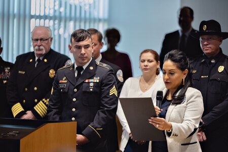 Ricardo Yglesias looks on at a dedication