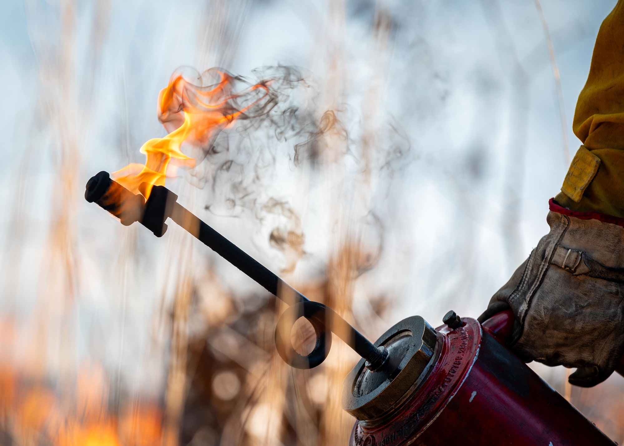 Close up picture of fire burning.