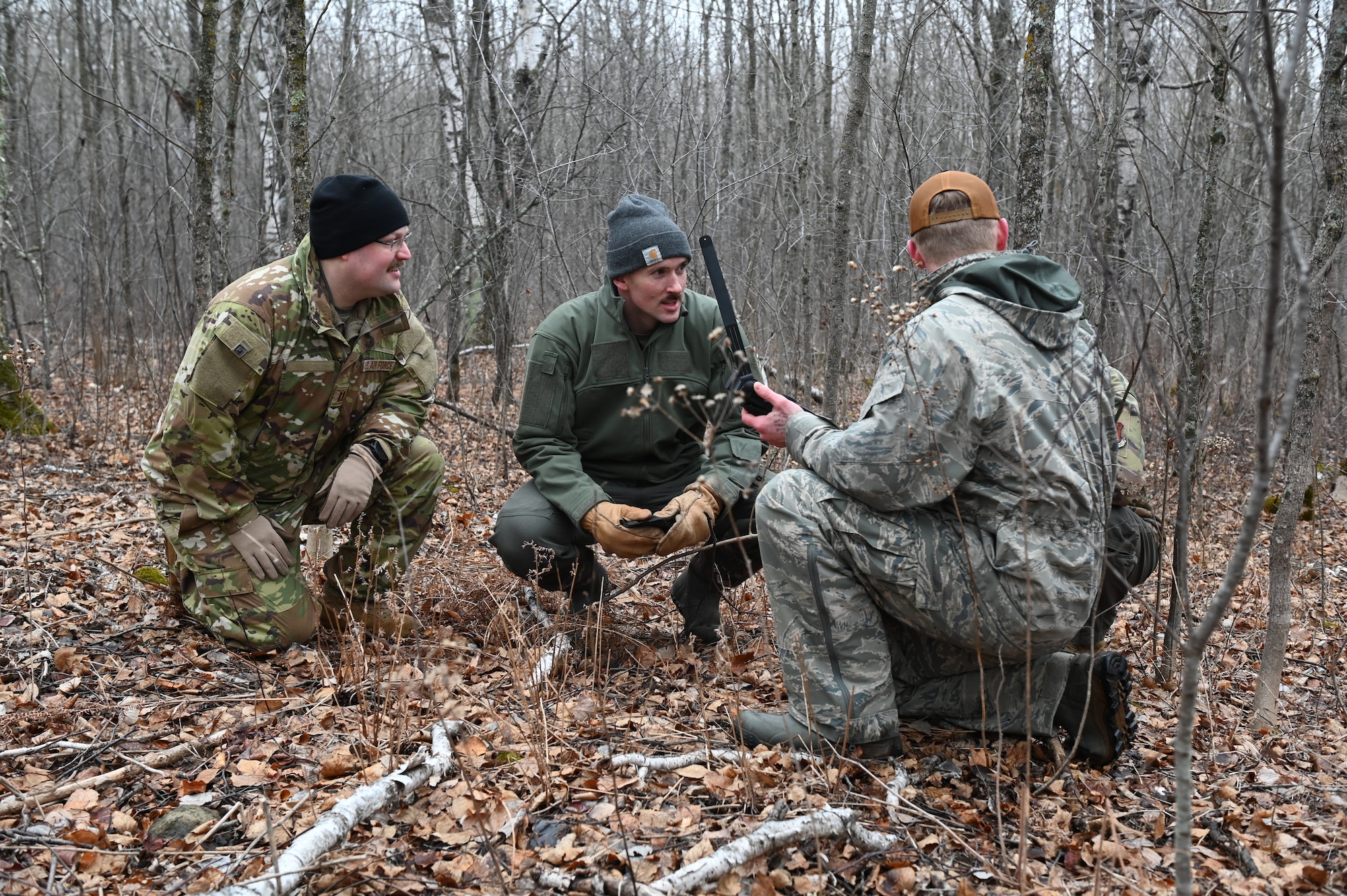F-16 Pilots, Aerospace Medical Service Specialists, and other airmen assigned to the 148th Fighter Wing Minnesota Air National Guard, participated in Survival, Evasion, Resistance, and Escape (SERE) training March 3, 2024 in Duluth, Minn.. Trained SERE specialists and Aircrew Flight Equipment specialists lead them through the refresher survival training to prepare them for any situation that might leave them stranded in an unfamiliar environment.