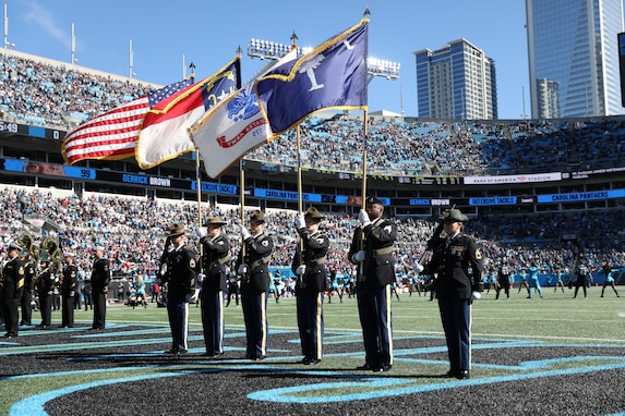 108th Training Command Color Guard at Panthers Game