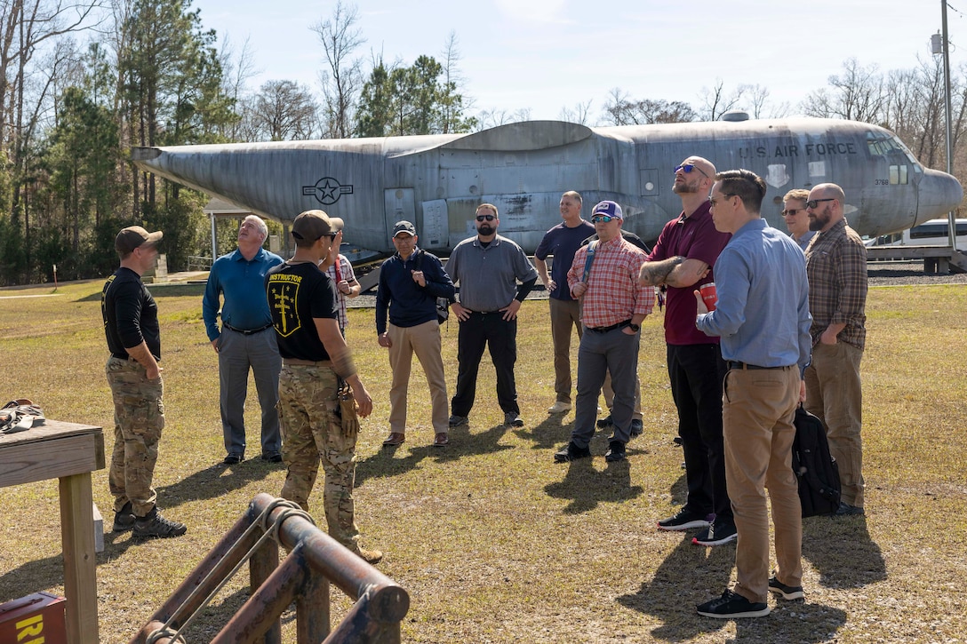 Members of the U.S. Special Operations Command Civilian Leader Development Program recently visited Marine Forces Special Operations Command on Camp Lejeune, North Carolina, Mar. 5, 2024. The visit is designed to give Joint and SOCOM civilian leaders the opportunity to further familiarize themselves with the special operations forces that they support. (U.S. Marine Corps photos by Cpl. Henry Rodriguez)