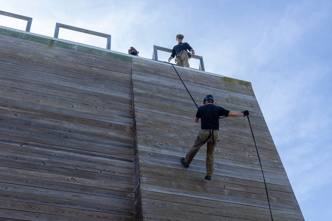 Members of the U.S. Special Operations Command Civilian Leader Development Program recently visited Marine Forces Special Operations Command on Camp Lejeune, North Carolina, Mar. 5, 2024. The visit is designed to give Joint and SOCOM civilian leaders the opportunity to further familiarize themselves with the special operations forces that they support. (U.S. Marine Corps photos by Cpl. Henry Rodriguez)