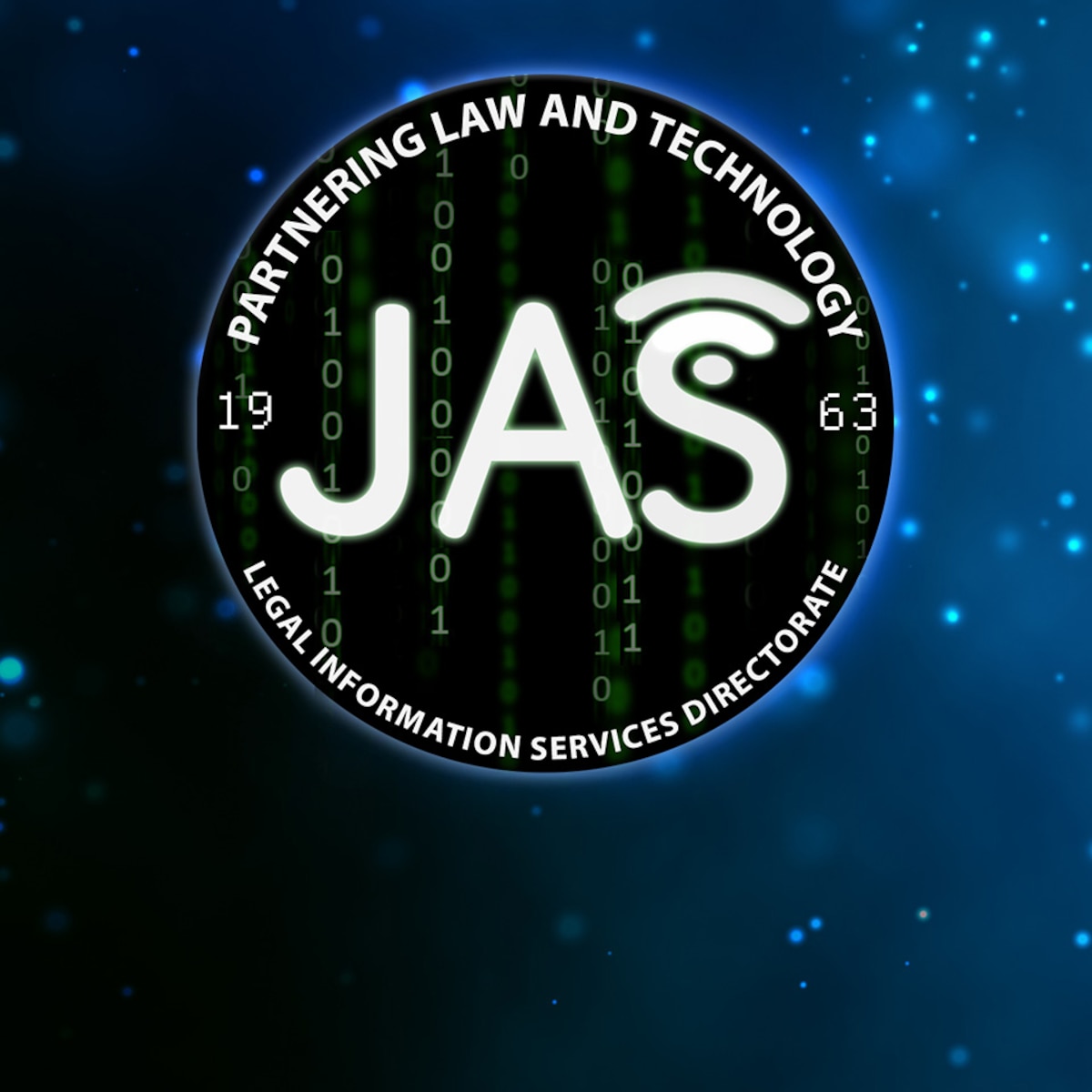 JAS seal over blue glitter background [image is not public domain].