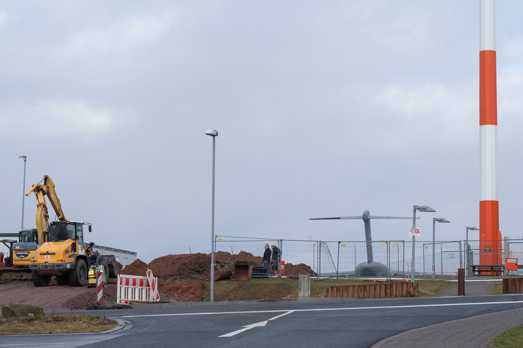 Construction workers begin construction on the 726th Air Mobility Squadron passenger terminal expansion at Spangdahlem Air Base, Germany, Feb. 1, 2024.