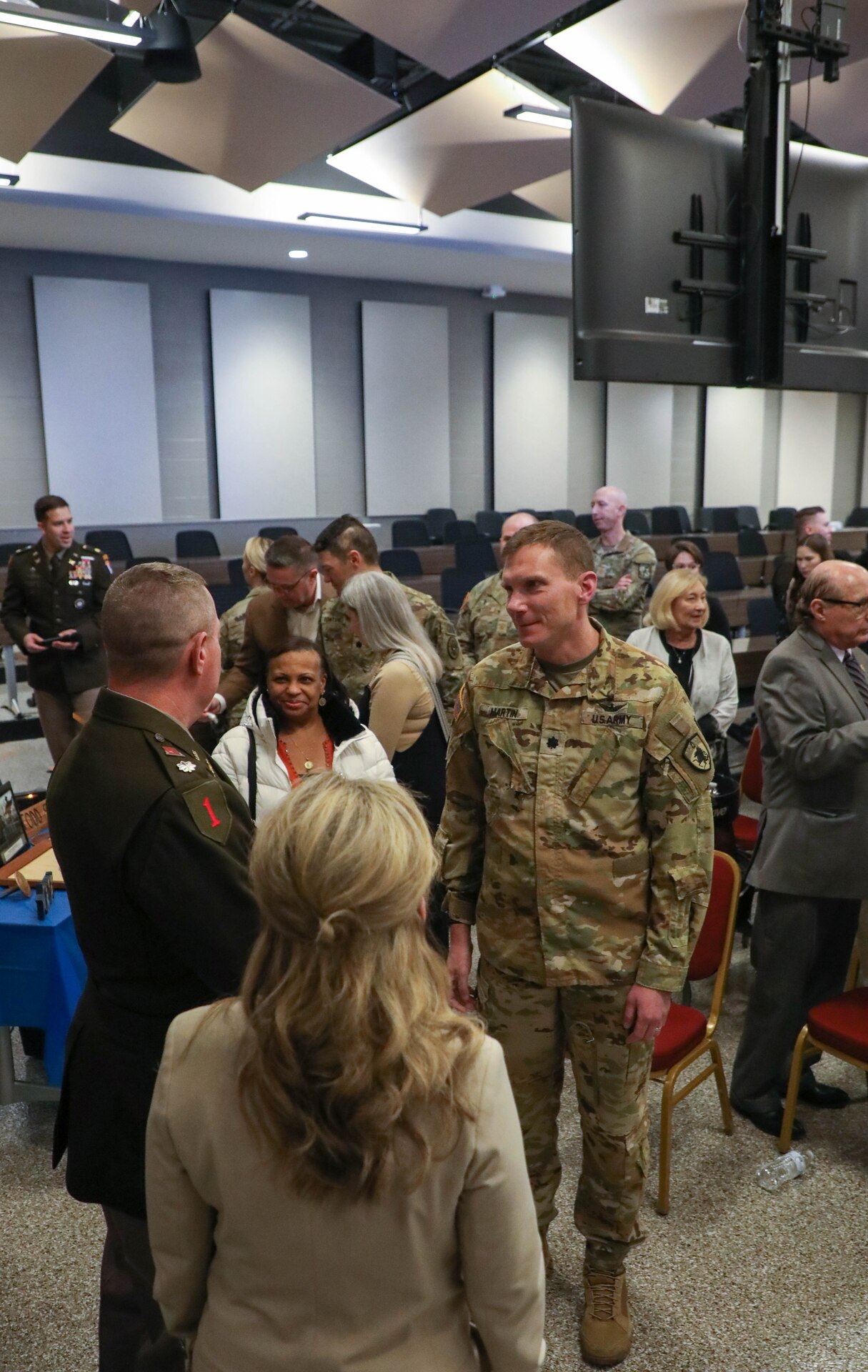 Army Lt. Col. Todd Reed was honored during a retirement ceremony at the Wellman Armory auditorium on Boone National Guard Center in Frankfort March 1, 2024. He has served in the military for 37 years.  (U.S. Army National Guard photo by Sgt. 1st. Class Benjamin Crane)
