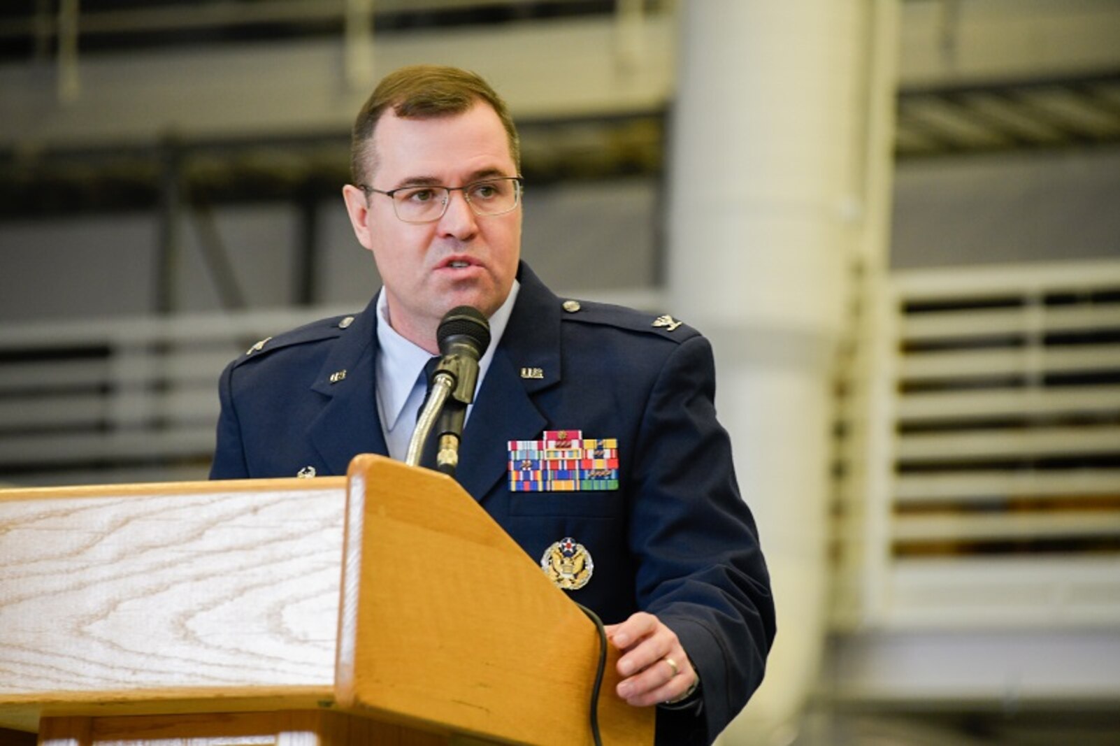 Col. David Hewlett assumed command of the Kansas Air National Guard’s 184th Wing during a change of command ceremony at McConnell Air Force Base, Kansas, March 2, 2024.
The official party included Brig. Gen. Jason Knobbe, commander of the Kansas Air National Guard; Col. Steve Smart, outgoing commander, 184th Wing; and Col. David Hewlett, incoming commander, 184th Wing. 
(Air National Guard photo by Master Sgt. Matt McCoy)