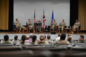 Team Hickam personnel hosted a Women’s History Month panel on Joint Base Pearl Harbor-Hickam, Hawaii, March 6, 2024. The event featured members from the 154th Mission Support Group, 15th Wing and PACAF leadership teams. (U.S. Air Force photo by Senior Airman Mark Sulaica)