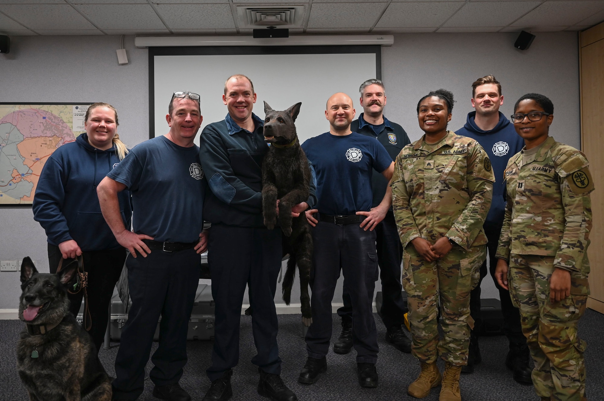 The K-9 TCCC training aimed to build readiness for military and civilian fire department members by giving them knowledge and practice of responding to any K-9 medical emergency situation.