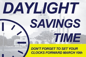 A graphic reminding people to set their clock an hour forward.