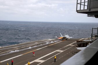 USS Theodore Roosevelt (CVN 71) flight operations in the South China Sea.