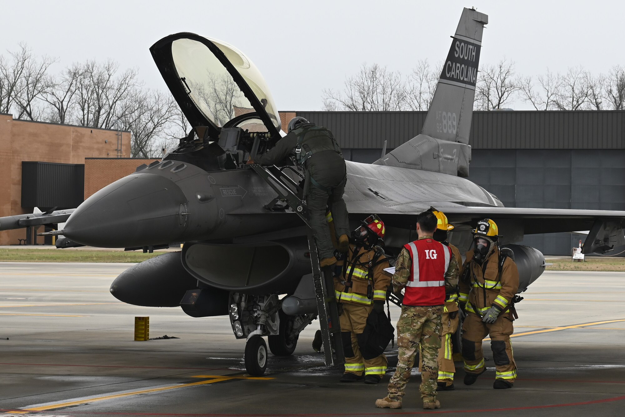 The South Carolina Air National Guard conducts exercise Typhoon Fox to enhance readiness and response capabilities by simulating a wide array of potential threats Feb. 29 through March 2, 2024. The three-day exercise focused on executing operations within an adversary’s Weapons Engagement Zone (WEZ) to prepare personnel for various challenges ranging from ground attacks to sophisticated cyber and ballistic missile threats.  (U.S. Air National Guard photo by Tech. Sgt. Mackenzie Bacalzo).