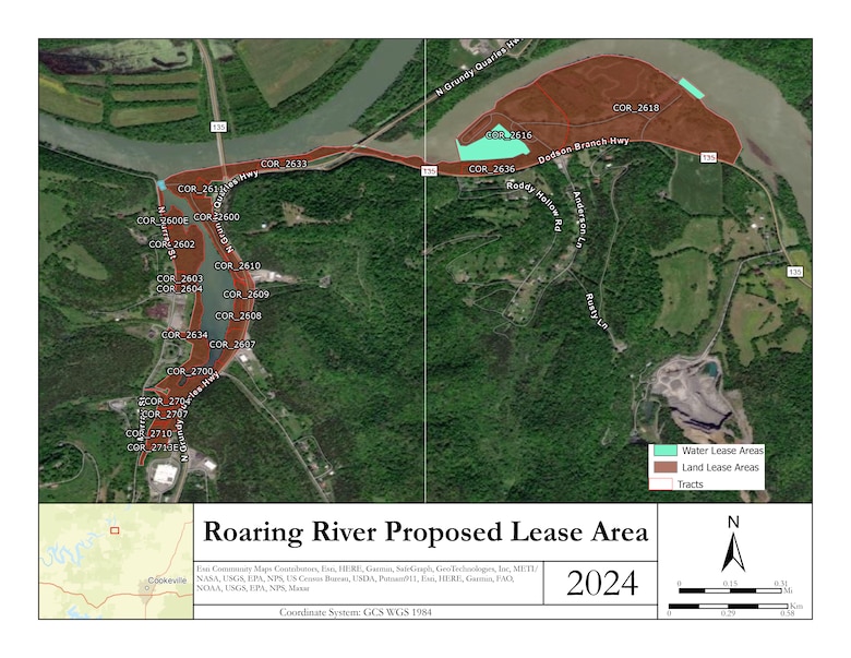 This is a map of the proposed Roaring River lease area.