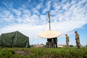 During the exercise, the 1st JCSS team was tasked to create and operate a foreign environment command center with the capabilities to communicate vital information long distances without endangering the operational security of the mission. (U.S. Air Force photo by Senior Airman Zachary Foster)