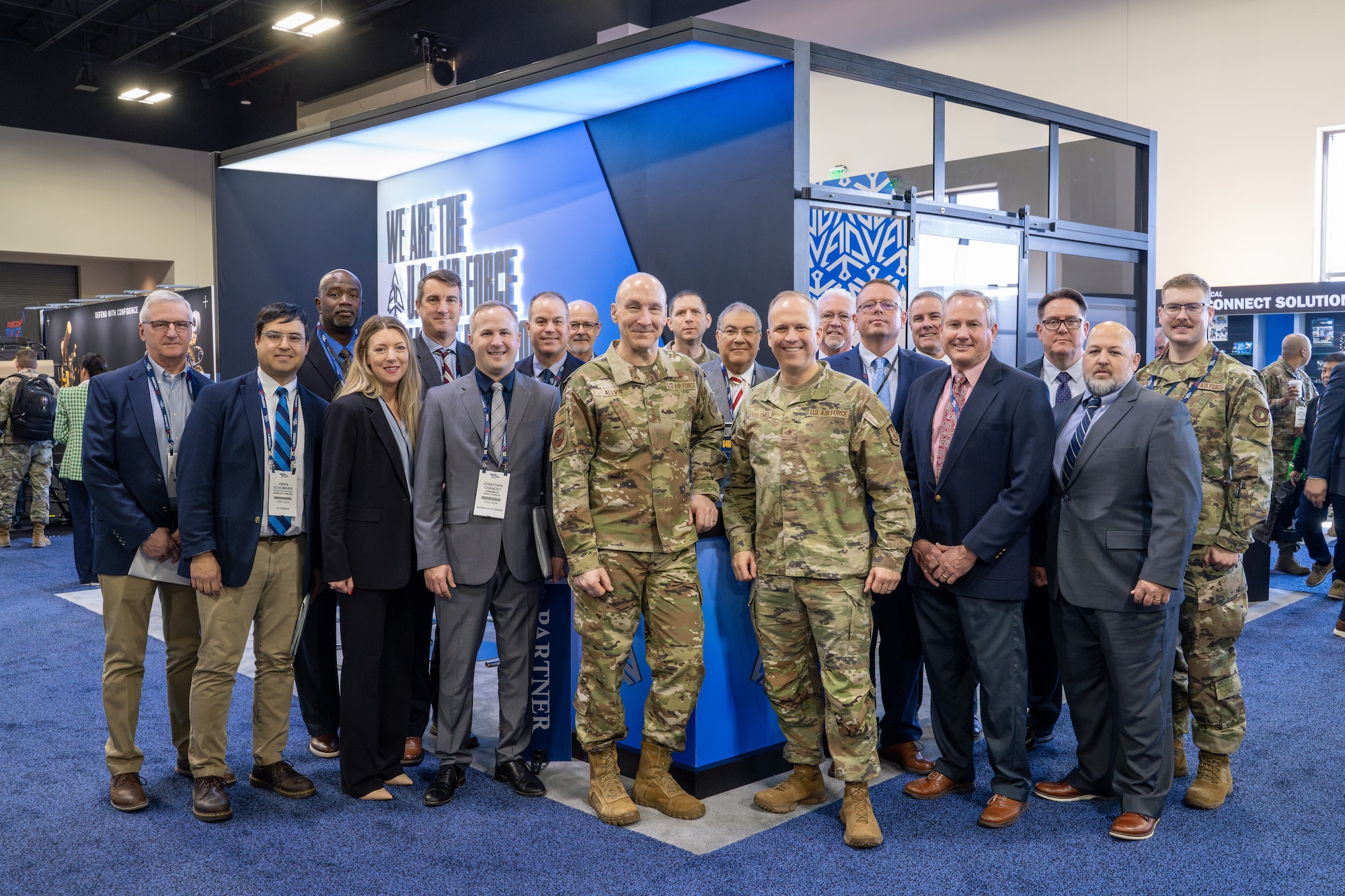 Disruptive Futures Division hosted a boost at AFA in Colorado, Feb. 2024. Visitors included Frank Kendall is the 26th Secretary of the Air Force and Gen. David W. Allvin is the Chief of Staff of the Air Force. (Courtesy photo).