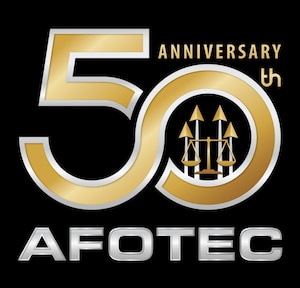 Air Force Operational Test and Evaluation Center 50th Anniversary logo.