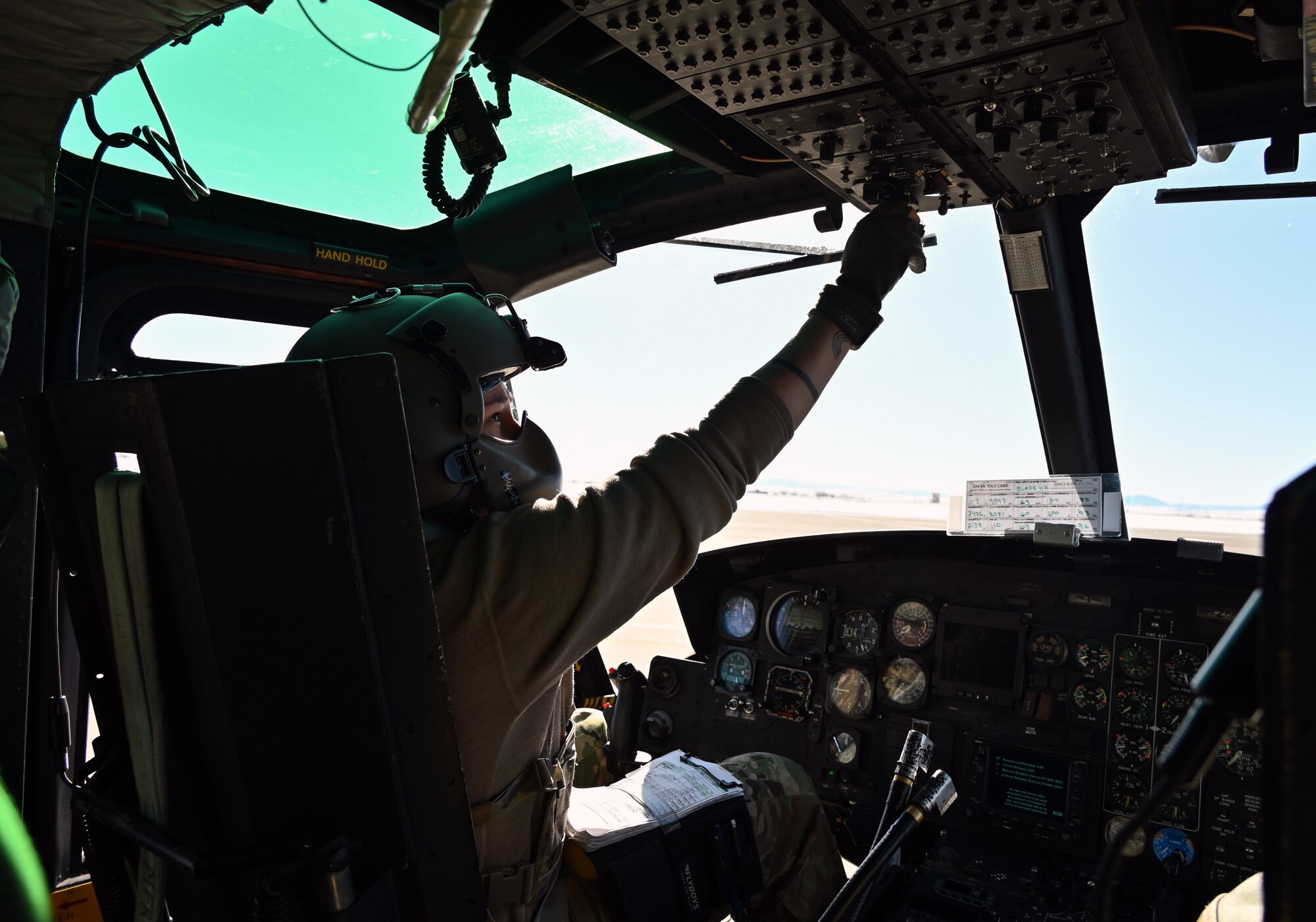 Pilot does pre-flight checks