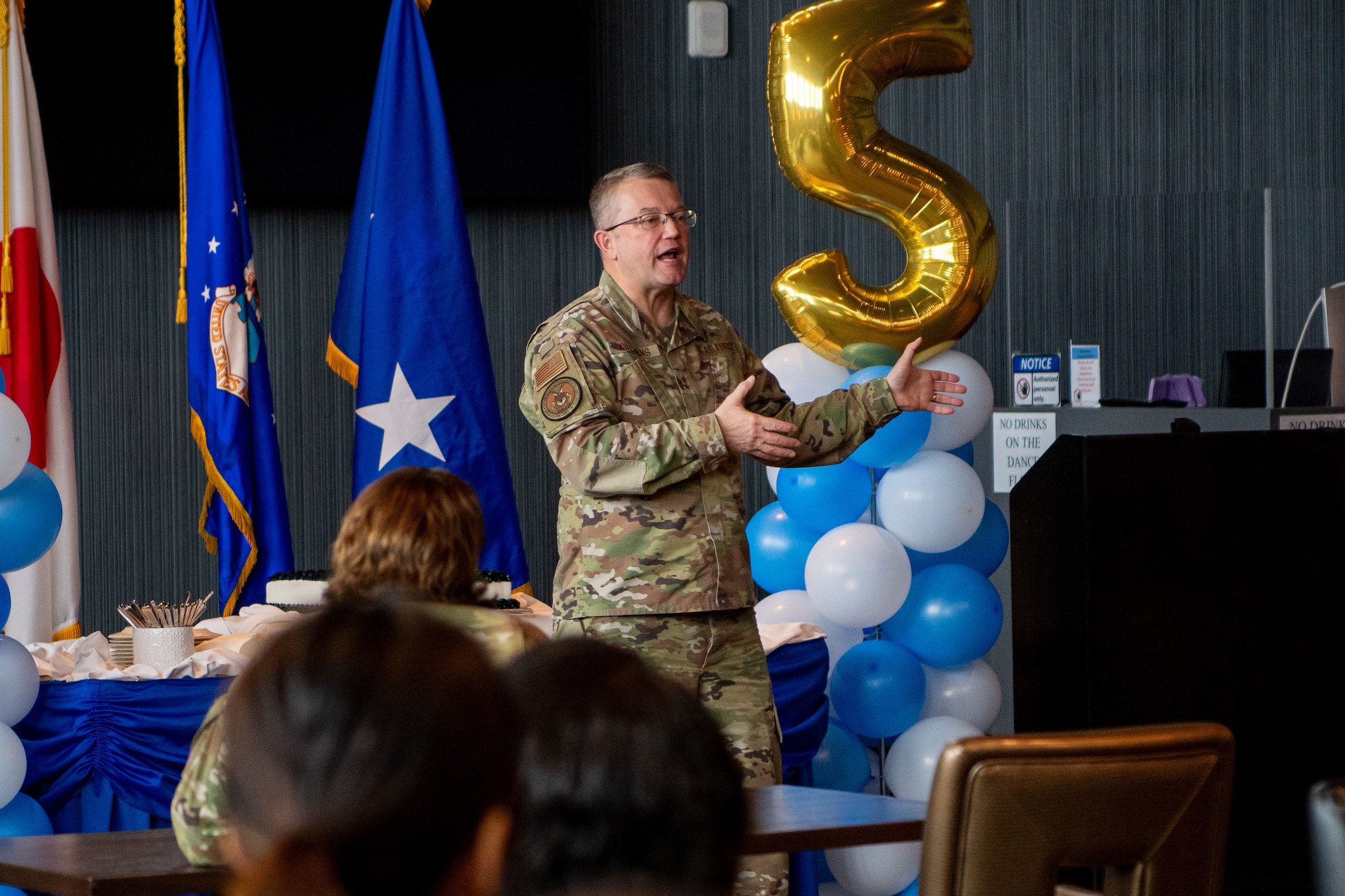 The chief of chaplains gives a speech.