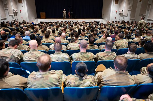  Senior enlisted leader of the Space Force speaks at an all-call