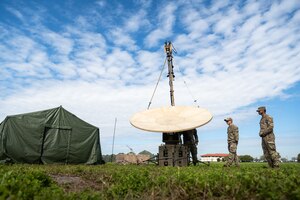 During the exercise, the 1st JCSS team was tasked to create and operate a foreign environment command center with the capabilities to communicate vital information long distances without endangering the operational security of the mission. (U.S. Air Force photo by Senior Airman Zachary Foster)