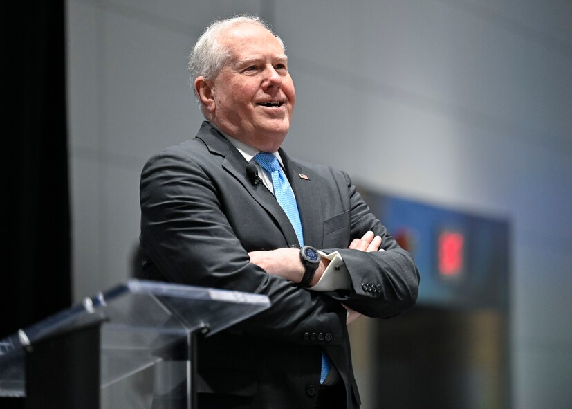 Secretary of the Air Force Frank Kendall speaks at the McAleese Defense Programs Conference in Washington, D.C., March 7, 2024. Kendall discussed future Department of the Air Force priorities and programs. (U.S. Air Force photo by Eric Dietrich)