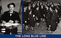 An official portrait photograph of Dorothy C. Stratton seated in her office at Coast Guard Headquarters shortly before her retirement in 1946. (U.S. Coast Guard)

A World War II photo of Stratton meets with members of the Coast Guard’s Women’s Reserve of SPARs. (U.S. Coast Guard)