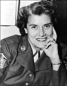 An undated photo of then-Senior Master Sergeant Grace A. Peterson, who later became the first and only Women's Air Force Chief Master Sergeant.