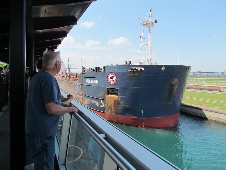 Watch the ships up close from the Soo Locks Viewing Platform.