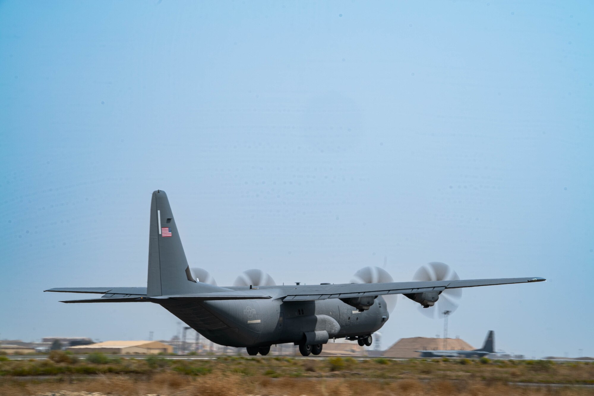 A C-130J loaded with humanitarian aid bound for airdrop over Gaza.