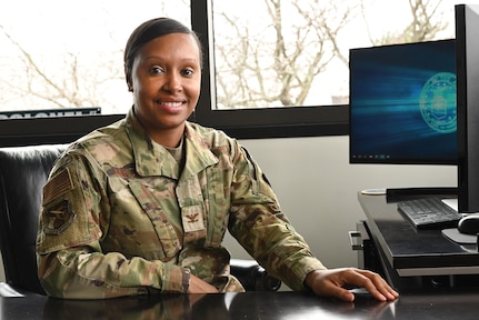 Col. Natasha Taylor, 113th Wing Deputy Commander, takes a moment for a photo during a busy work week with the D.C. Air National Guard, Mar. 8, 2024.