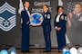 U.S. Air Force Chief Master Sgt. Gerard Joseph De Leon, 35th Maintenance Group Staff senior enlisted leader, is given a recognition plaque during a Chief Master Sergeant Recognition Ceremony at Misawa Air Base, Japan, March 9, 2024.