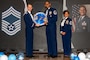 U.S. Air Force Senior Master Sgt. Troy Grant, 35th Communication Squadron Cyber Space Operations superintendent, is given a recognition plaque during a Chief Master Sergeant Recognition Ceremony at Misawa Air Base, Japan, March 9, 2024.