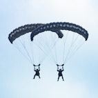 U.S. Marines with the Reconnaissance Company, 15th Marine Expeditionary Unit, conduct a military free fall during an amphibious assault demonstration for Cobra Gold 24 at Hat Yao Beach in Rayong province, Kingdom of Thailand, March 1, 2024. Exercise Cobra Gold is the largest joint exercise in mainland Asia and a concrete example of the strong alliance and strategic relationship between Thailand and the United States. This year is the 43rd iteration of the multilateral exercise and occurs between Feb. 27 to March 8, 2024. (U.S. Marine Corps photo by Cpl. Cesar Ronaldo Alarcon)