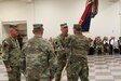 Maj. Gen. Michael Wegscheider, second from right, the incoming 28th Infantry Division commander, passes the unit’s colors to Command Sgt. Maj. Joshua Porter, the division’s senior enlisted leader, during a change of command ceremony at Fort Indiantown Gap, Pennsylvania on March 9, 2024. Wegscheider is the division’s 40th commanding general and previously served as the unit’s deputy commanding general – maneuver. (U.S. Army National Guard photo by Master Sgt. Doug Roles)