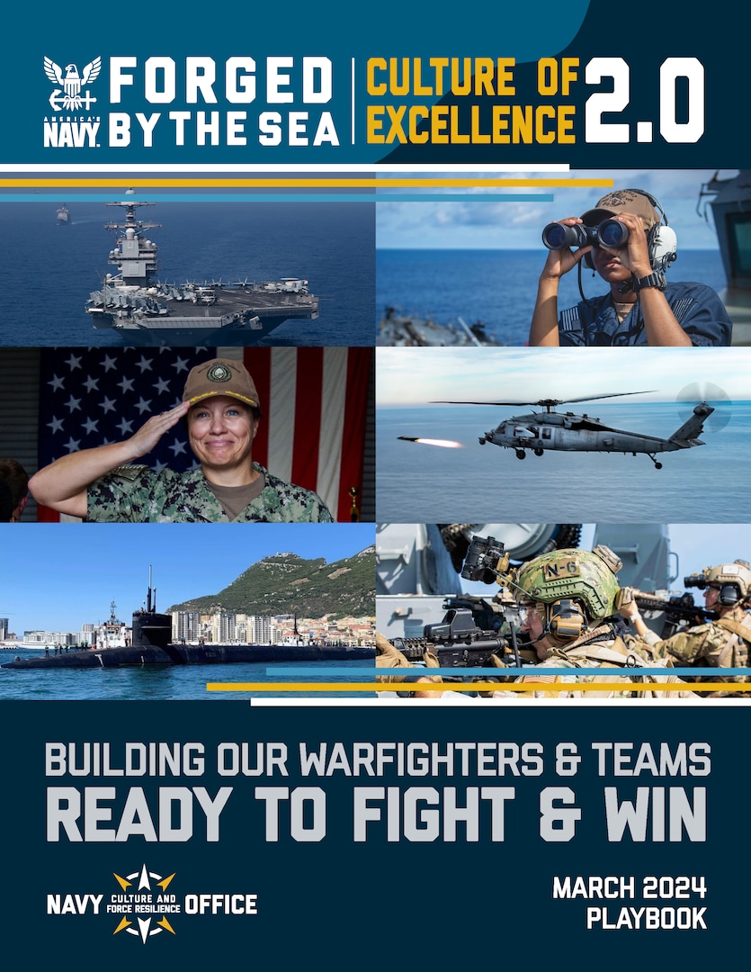 Culture of Excellence 2.0 Playbook Cover Graphic with subheader to "Building our Warfighters & Teams Ready to Fight & Win"
Released March 2024