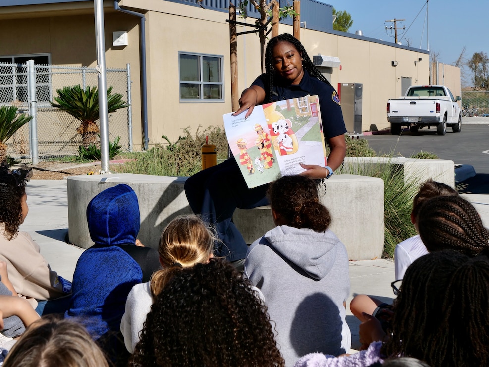 NASL Firefighters spent time with students at Akers School during Fire Prevention Week to include age-appropriate stories of fire safety and a tour of the fire truck.