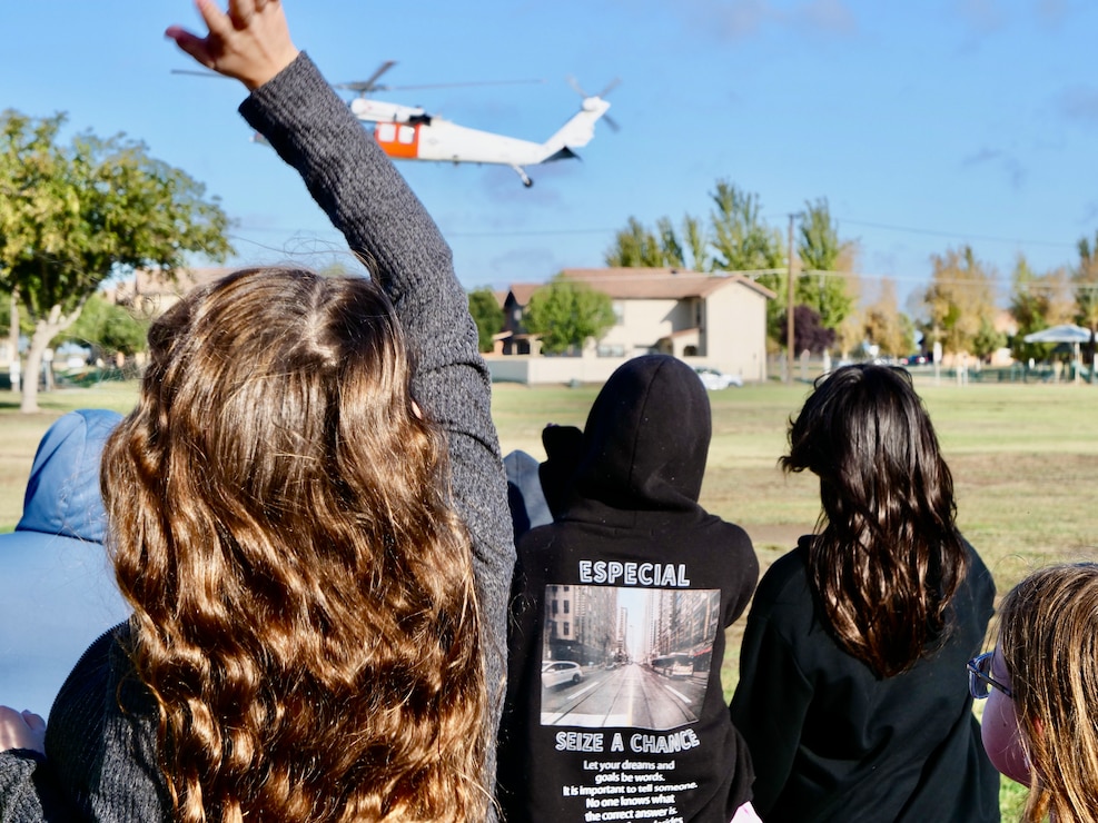 Red Ribbon Week celebration at Akers school. The NASL Search and Rescue team hand-delivered the red ribbons to the delight of all the students.