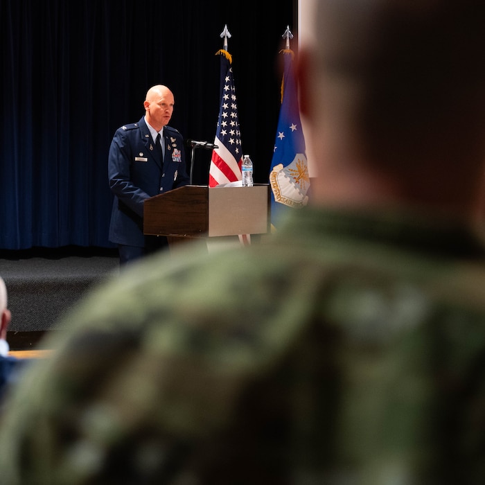 Military and community members gather for the annual State of the Bases address.