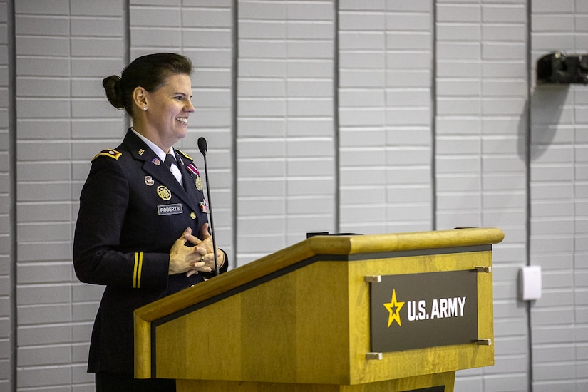 Lt. Col. Jennifer Roberts retires from the Army after 25 years of service