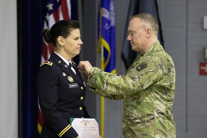 Lt. Col. Jennifer Roberts retires from the Army after 25 years of service