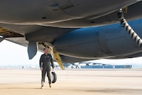 Airman prepares for a B-52 sortie