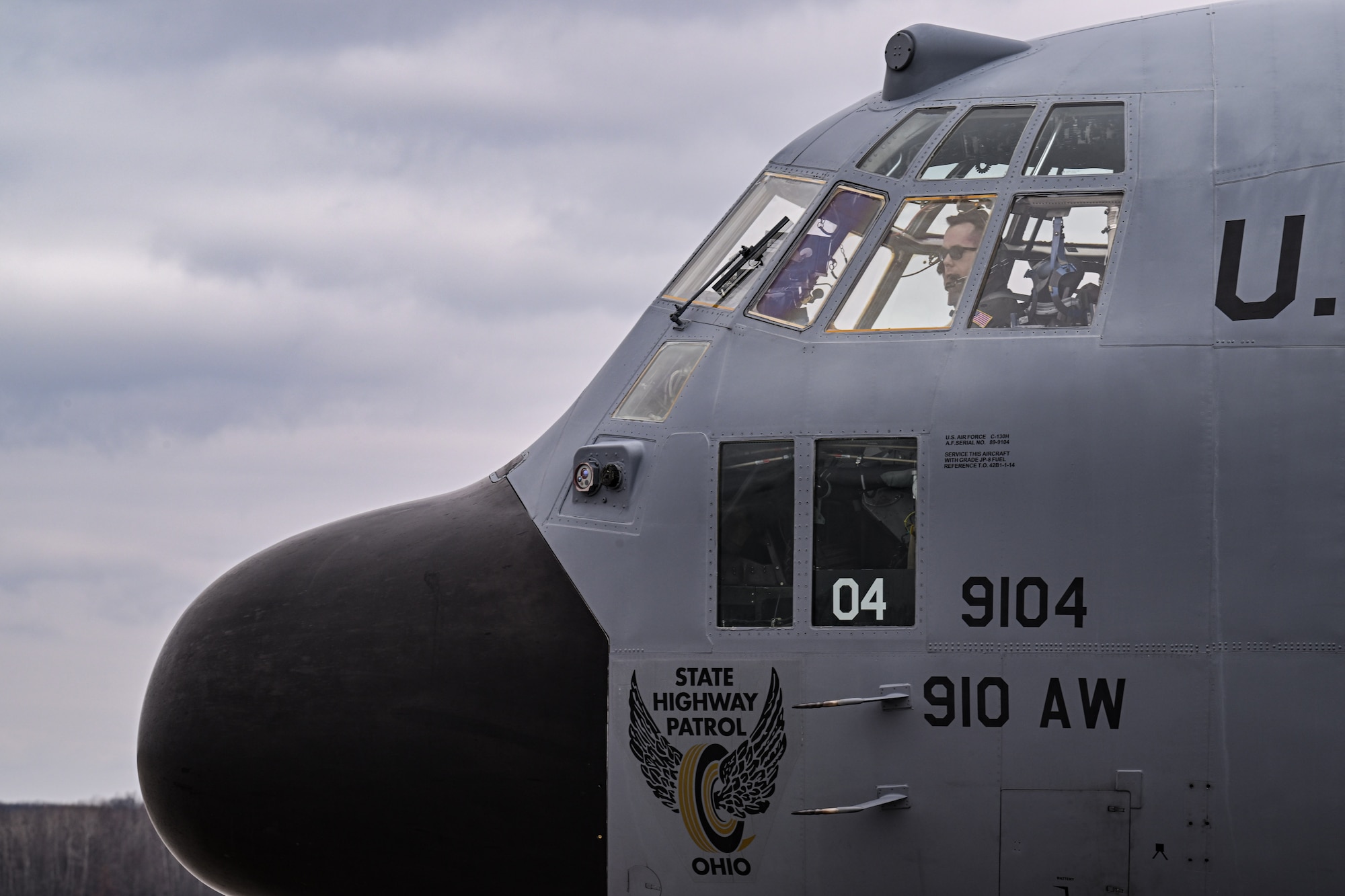 Aircrew assigned to the 757th Airlift Squadron prepare to taxi a C-130H Hercules aircraft prior to takeoff at Youngstown Air Reserve Station, Ohio, March 3, 2024.