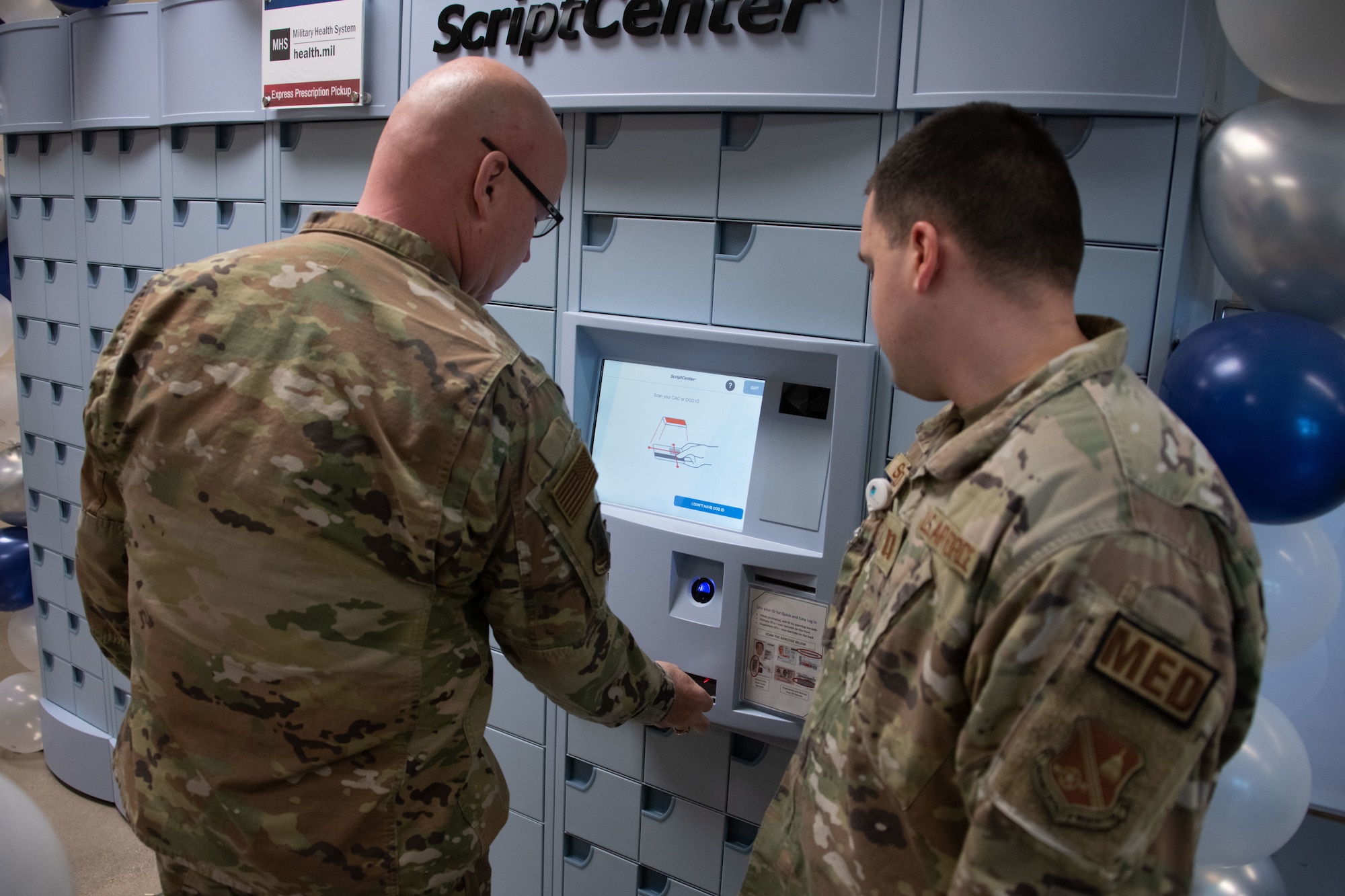 Members with the 316th Medical Group test out the new ScriptCenter machine at Joint Base Andrews, Md., March 11, 2024.