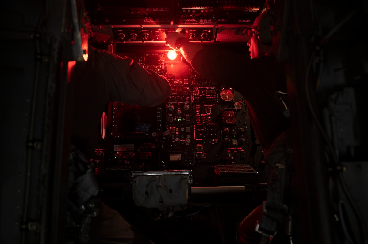 Airman prepares for a B-52 sortie
