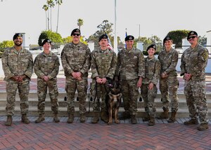 Members of the 30th Security Forces Squadron gathered during a K-9 Veterans Day Ceremony at Vandenberg Space Force Base.