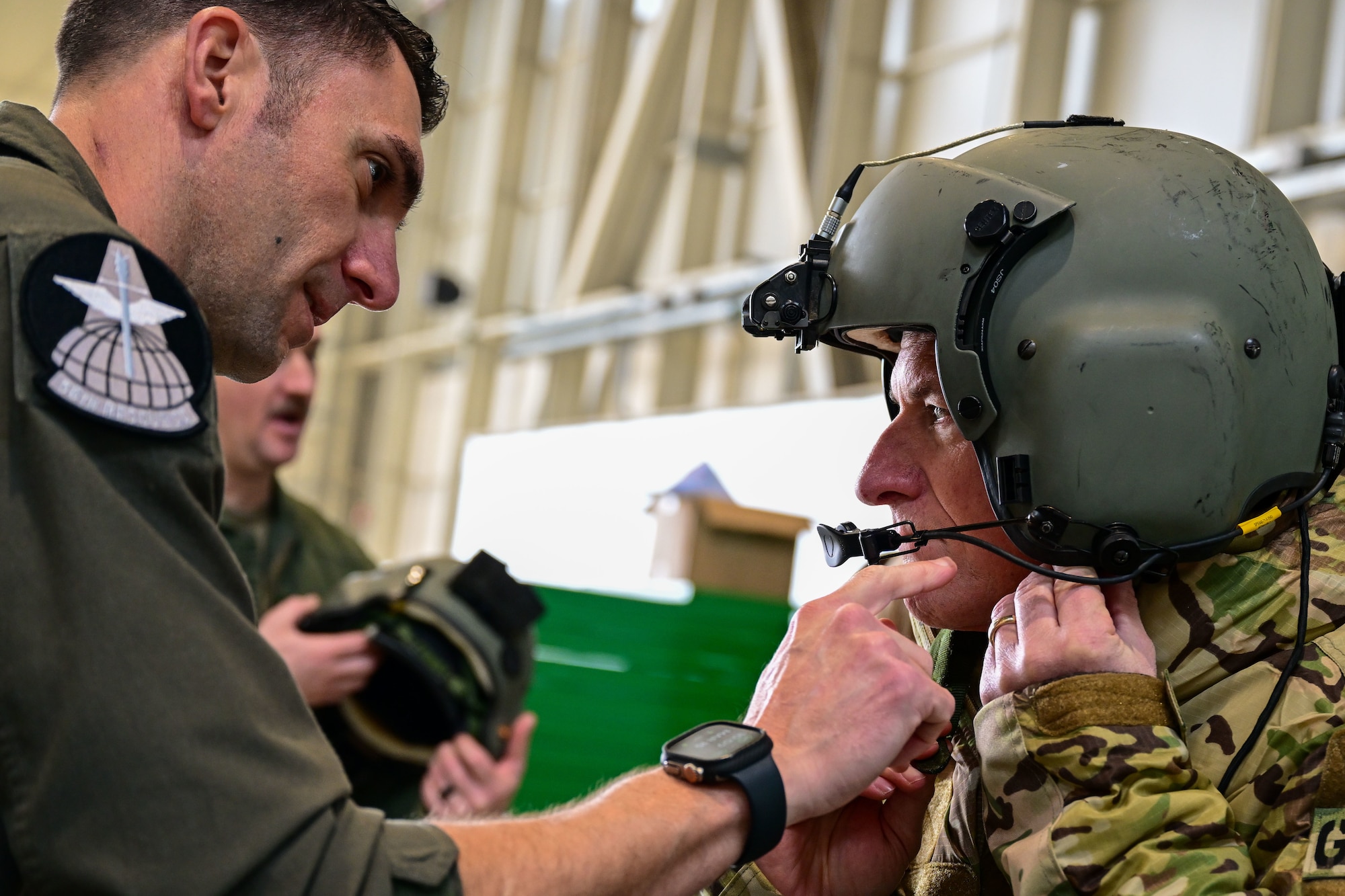 Retired Gen. David L. Goldfein, 21st Chief of Staff of the Air Force, gears up for a flight in an HH-60G Pave Hawk.