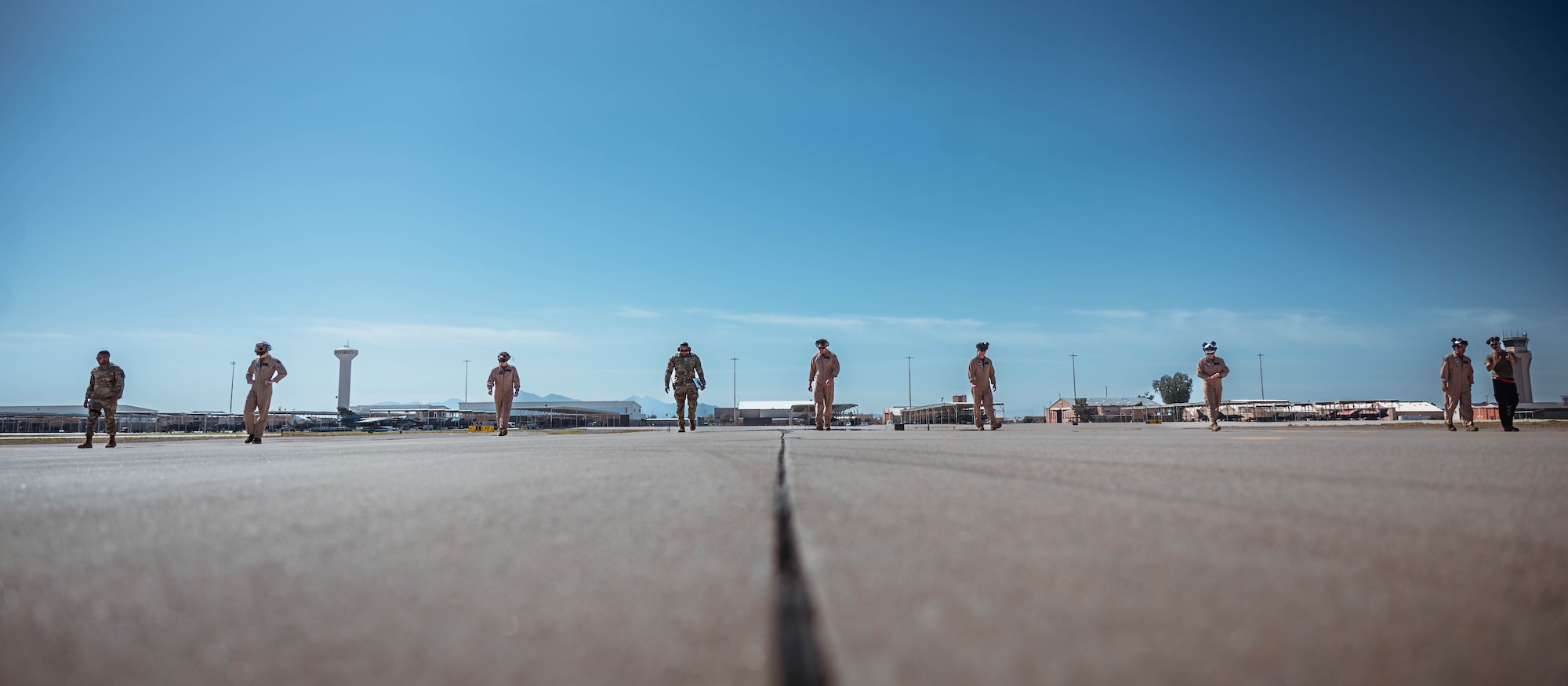 U.S. Marine Corps F-35C Lightning II plane captains from Marine Corps Air Station Yuma participated in hot pit refueling training for F-35A aircraft