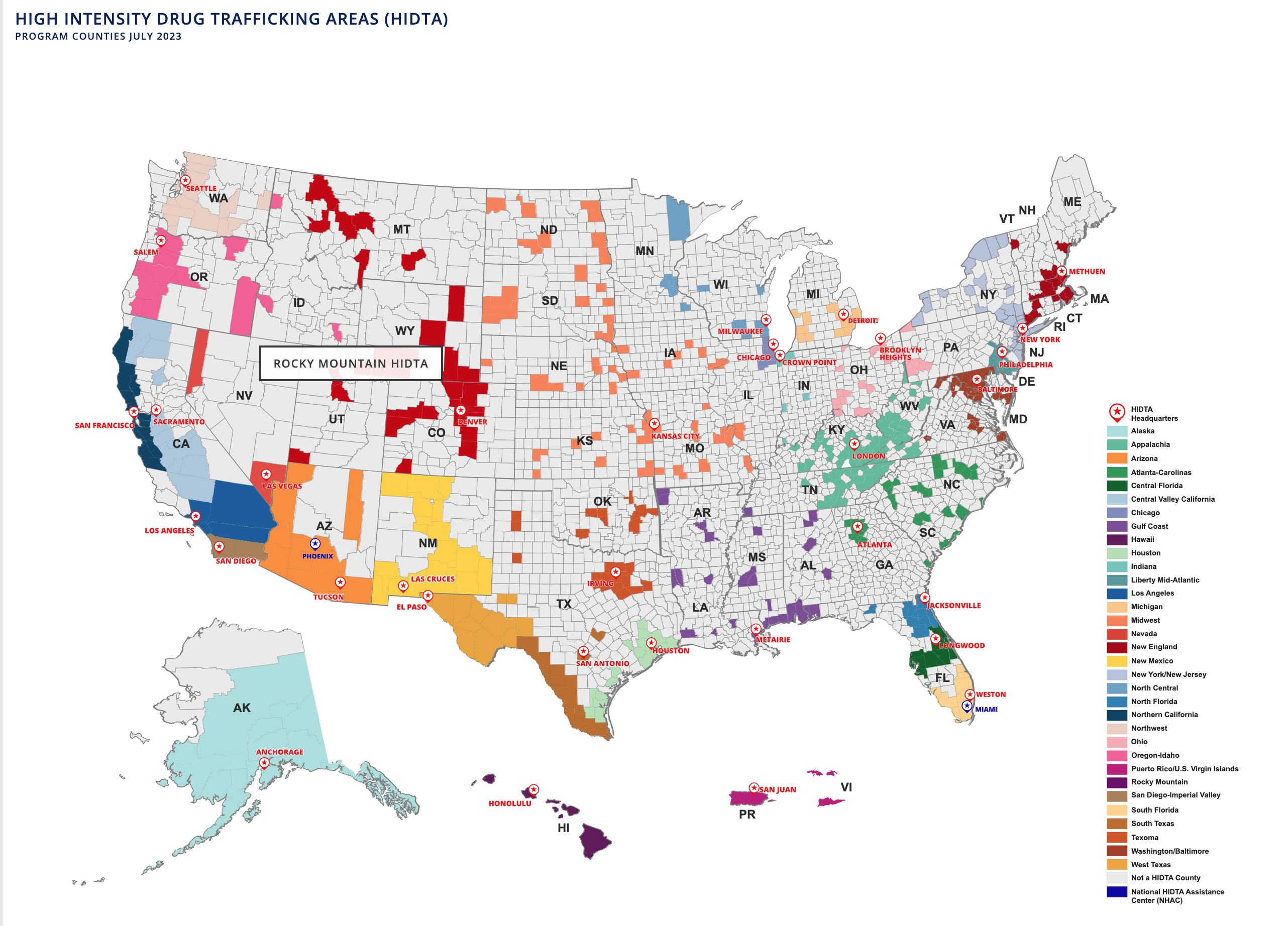 HIDTA map